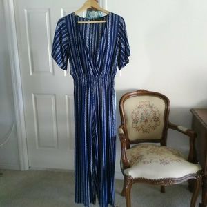 Derek Heart Navy Jumpsuit